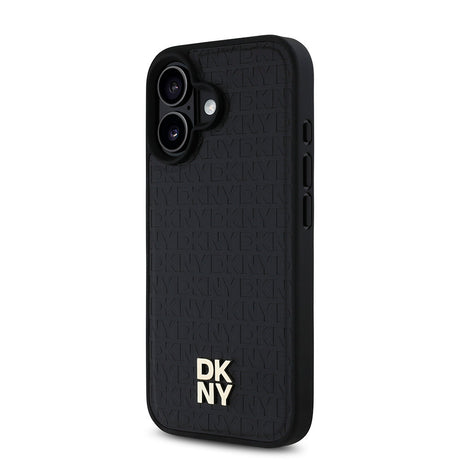 Apple iPhone 16 Plus Kılıf DKNY Orjinal Lisanslı M-safe Şarj Özellikli 3D Yazılı Repeat Pattern Kapak