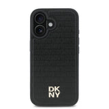 Apple iPhone 16 Plus Kılıf DKNY Orjinal Lisanslı M-safe Şarj Özellikli 3D Yazılı Repeat Pattern Kapak