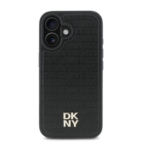 Apple iPhone 16 Plus Kılıf DKNY Orjinal Lisanslı M-safe Şarj Özellikli 3D Yazılı Repeat Pattern Kapak