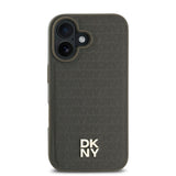 Apple iPhone 16 Plus Kılıf DKNY Orjinal Lisanslı M-safe Şarj Özellikli 3D Yazılı Repeat Pattern Kapak
