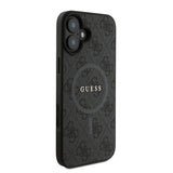 Apple iPhone 16 Plus Kılıf Guess Orjinal Lisanslı M-safe Şarj Özellikli PU Deri Bilek Askı İpli Yazı Logolu Kapak