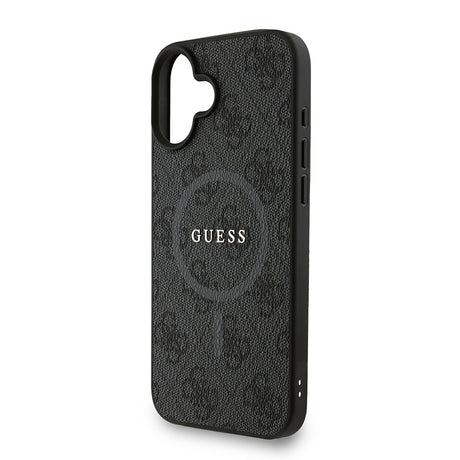 Apple iPhone 16 Plus Kılıf Guess Orjinal Lisanslı M-safe Şarj Özellikli PU Deri Bilek Askı İpli Yazı Logolu Kapak