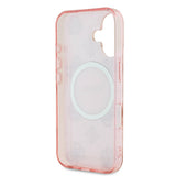 Apple iPhone 16 Plus Kılıf Guess Orjinal Lisanslı M-safe Şarj Özellikli 4G Desenli IML Yazı Logolu Peony Kapak