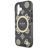 Apple iPhone 16 Plus Kılıf Guess Orjinal Lisanslı M-safe Şarj Özellikli 4G Desenli IML Yazı Logolu Peony Kapak