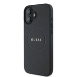 Apple iPhone 16 Plus Kılıf Guess Orjinal Lisanslı M-safe Şarj Özellikli Yazı Logolu Grained Kapak