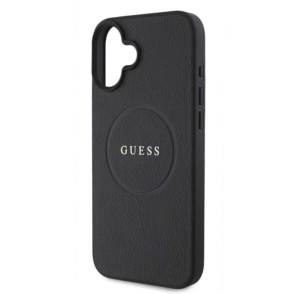 Apple iPhone 16 Plus Kılıf Guess Orjinal Lisanslı M-safe Şarj Özellikli Yazı Logolu Grained Kapak