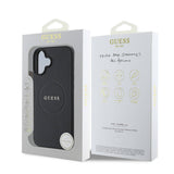 Apple iPhone 16 Plus Kılıf Guess Orjinal Lisanslı M-safe Şarj Özellikli Yazı Logolu Grained Kapak