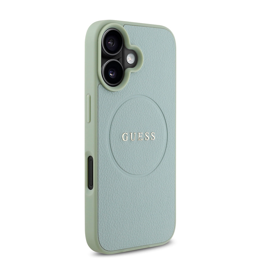 Apple iPhone 16 Plus Kılıf Guess Orjinal Lisanslı M-safe Şarj Özellikli Yazı Logolu Grained Kapak