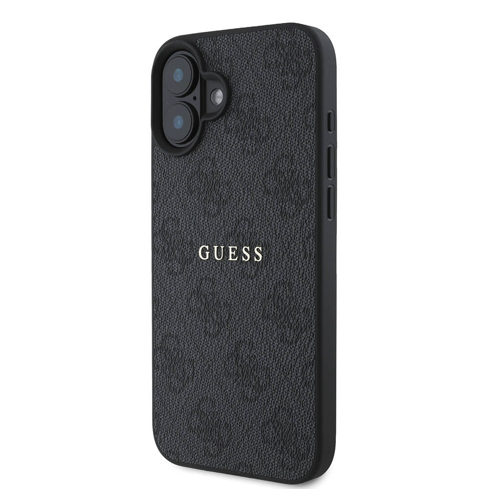 Apple iPhone 16 Plus Kılıf Guess Orjinal Lisanslı M-safe Şarj Özellikli 4G Desenli Yazı Logolu Kapak