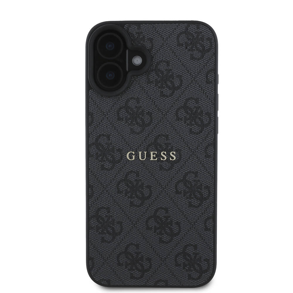 Apple iPhone 16 Plus Kılıf Guess Orjinal Lisanslı M-safe Şarj Özellikli 4G Desenli Yazı Logolu Kapak