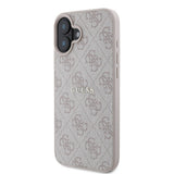 Apple iPhone 16 Plus Kılıf Guess Orjinal Lisanslı M-safe Şarj Özellikli 4G Desenli Yazı Logolu Kapak
