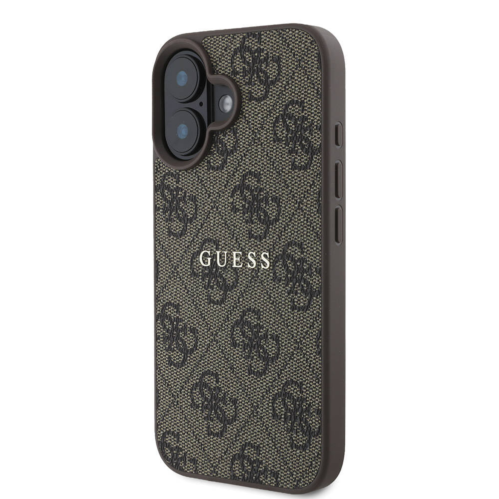 Apple iPhone 16 Plus Kılıf Guess Orjinal Lisanslı M-safe Şarj Özellikli 4G Desenli Yazı Logolu Kapak