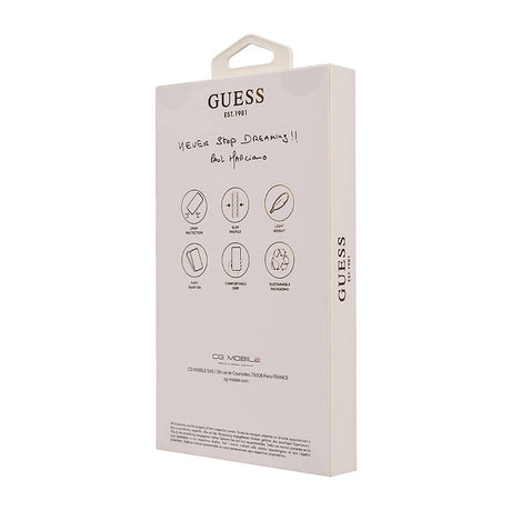 Apple iPhone 16 Plus Kılıf Guess Orjinal Lisanslı M-safe Şarj Özellikli 4G Desenli Yazı Logolu Peony Kapak