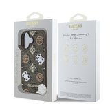 Apple iPhone 16 Plus Kılıf Guess Orjinal Lisanslı M-safe Şarj Özellikli 4G Desenli Yazı Logolu Peony Kapak