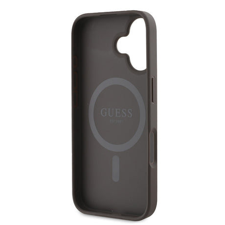 Apple iPhone 16 Plus Kılıf Guess Orjinal Lisanslı M-safe Şarj Özellikli 4G Desenli Yazı Logolu Peony Kapak