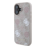 Apple iPhone 16 Plus Kılıf Guess Orjinal Lisanslı M-safe Şarj Özellikli 4G Desenli Yazı Logolu Peony Kapak