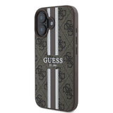 Apple iPhone 16 Plus Kılıf Guess Orjinal Lisanslı M-safe Şarj Özellikli 4G Şerit Tasarımlı Printed Kapak