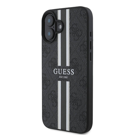 Apple iPhone 16 Plus Kılıf Guess Orjinal Lisanslı M-safe Şarj Özellikli 4G Şerit Tasarımlı Printed Kapak