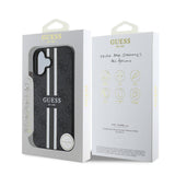 Apple iPhone 16 Plus Kılıf Guess Orjinal Lisanslı M-safe Şarj Özellikli 4G Şerit Tasarımlı Printed Kapak