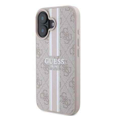 Apple iPhone 16 Plus Kılıf Guess Orjinal Lisanslı M-safe Şarj Özellikli 4G Şerit Tasarımlı Printed Kapak