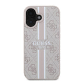 Apple iPhone 16 Plus Kılıf Guess Orjinal Lisanslı M-safe Şarj Özellikli 4G Şerit Tasarımlı Printed Kapak