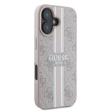 Apple iPhone 16 Plus Kılıf Guess Orjinal Lisanslı M-safe Şarj Özellikli 4G Şerit Tasarımlı Printed Kapak