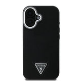 Apple iPhone 16 Plus Kılıf Guess Orjinal Lisanslı M-safe Şarj Özellikli Grained Triangle Kapak
