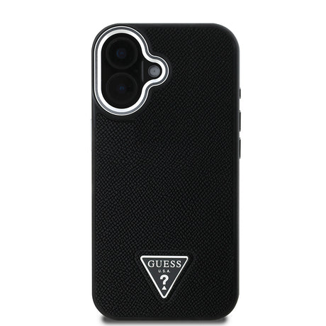 Apple iPhone 16 Plus Kılıf Guess Orjinal Lisanslı M-safe Şarj Özellikli Grained Triangle Kapak