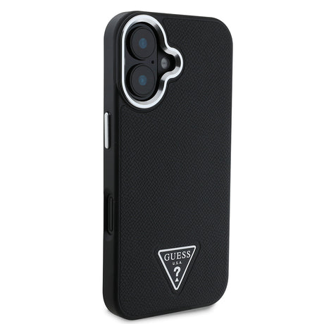 Apple iPhone 16 Plus Kılıf Guess Orjinal Lisanslı M-safe Şarj Özellikli Grained Triangle Kapak