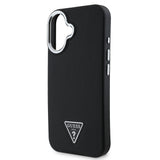 Apple iPhone 16 Plus Kılıf Guess Orjinal Lisanslı M-safe Şarj Özellikli Grained Triangle Kapak