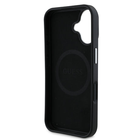 Apple iPhone 16 Plus Kılıf Guess Orjinal Lisanslı M-safe Şarj Özellikli Grained Triangle Kapak