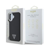 Apple iPhone 16 Plus Kılıf Guess Orjinal Lisanslı M-safe Şarj Özellikli Grained Triangle Kapak