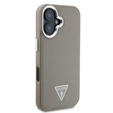 Apple iPhone 16 Plus Kılıf Guess Orjinal Lisanslı M-safe Şarj Özellikli Grained Triangle Kapak
