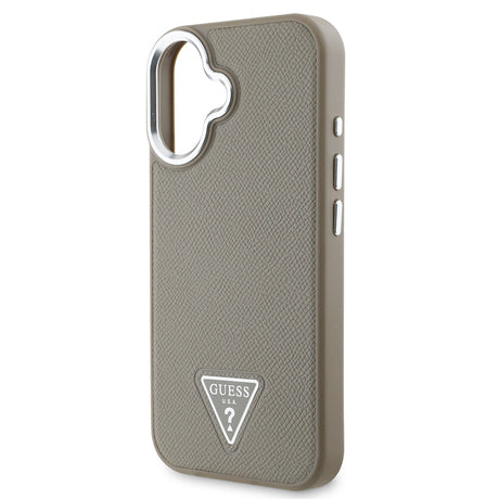 Apple iPhone 16 Plus Kılıf Guess Orjinal Lisanslı M-safe Şarj Özellikli Grained Triangle Kapak