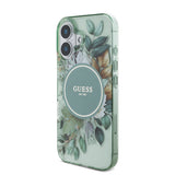 Apple iPhone 16 Plus Kılıf Guess Orjinal Lisanslı M-safe Şarj Özellikli IML Baskılı Çiçek İnci Bileklikli Kapak