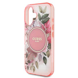 Apple iPhone 16 Plus Kılıf Guess Orjinal Lisanslı M-safe Şarj Özellikli IML Baskılı Yazı Logolu Flower Tonal Circle Kapak