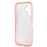 Apple iPhone 16 Plus Kılıf Guess Orjinal Lisanslı M-safe Şarj Özellikli IML Baskılı Yazı Logolu Flower Tonal Circle Kapak