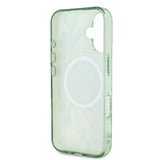 Apple iPhone 16 Plus Kılıf Guess Orjinal Lisanslı M-safe Şarj Özellikli IML Baskılı Yazı Logolu Flower Tonal Circle Kapak