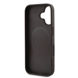 Apple iPhone 16 Plus Kılıf Guess Orjinal Lisanslı M-safe Şarj Özellikli PU Deri 4G Desenli Taşlı Üçgen Logolu Kapak