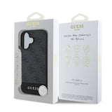 Apple iPhone 16 Plus Kılıf Guess Orjinal Lisanslı M-safe Şarj Özellikli PU Deri Şerit Logo Dizaynlı Kapak