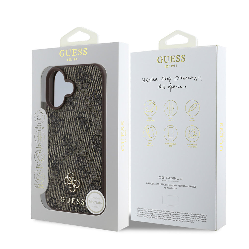 Apple iPhone 16 Plus Kılıf Guess Orjinal Lisanslı M-safe Şarj Özellikli Small 4G Classic Kapak