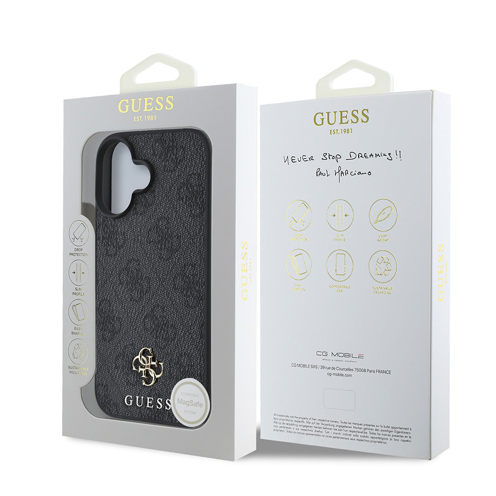 Apple iPhone 16 Plus Kılıf Guess Orjinal Lisanslı M-safe Şarj Özellikli Small 4G Classic Kapak