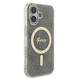 Apple iPhone 16 Plus Kılıf Guess Orjinal Lisanslı M-safe Şarj Özellikli Yazı Logolu 4G Desenli Kapak