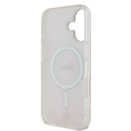 Apple iPhone 16 Plus Kılıf Guess Orjinal Lisanslı M-safe Şarj Özellikli Yazı Logolu 4G Desenli Kapak