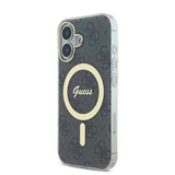 Apple iPhone 16 Plus Kılıf Guess Orjinal Lisanslı M-safe Şarj Özellikli Yazı Logolu 4G Desenli Kapak