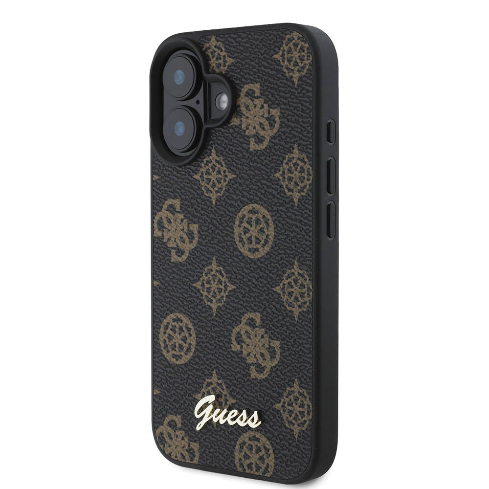 Apple iPhone 16 Plus Kılıf Guess Orjinal Lisanslı M-safe Şarj Özellikli Yazı Logolu Peony Kapak