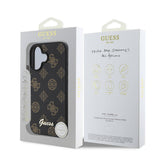 Apple iPhone 16 Plus Kılıf Guess Orjinal Lisanslı M-safe Şarj Özellikli Yazı Logolu Peony Kapak