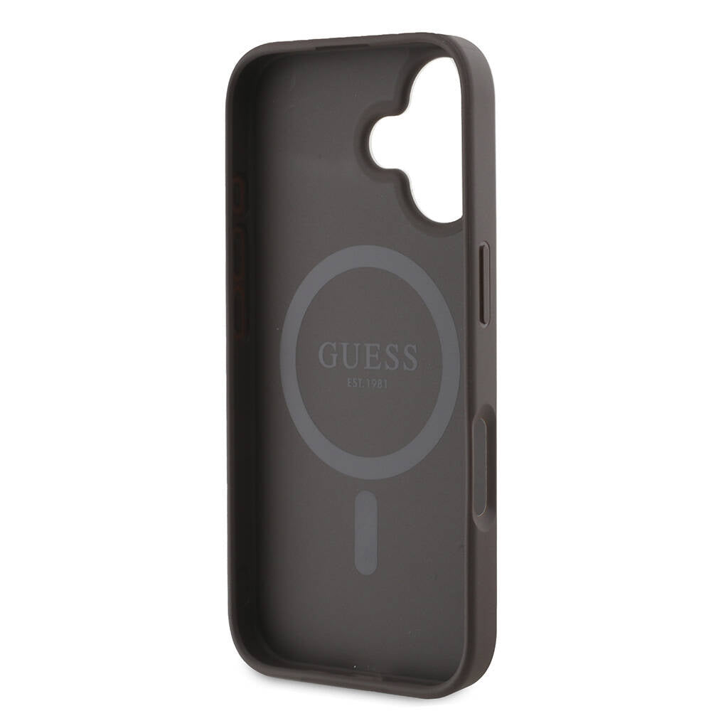 Apple iPhone 16 Plus Kılıf Guess Orjinal Lisanslı M-safe Şarj Özellikli Yazı Logolu Peony Kapak