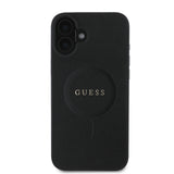 Apple iPhone 16 Plus Kılıf Guess Orjinal Lisanslı M-safe Şarj Özellikli Yazı Logolu Saffiano Classic Kapak