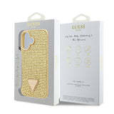 Apple iPhone 16 Plus Kılıf Guess Orjinal Lisanslı Taşlı Arka Yüzey Üçgen Logolu Kapak